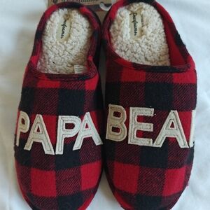 Dearfoams Red Plaid Kids Slippers